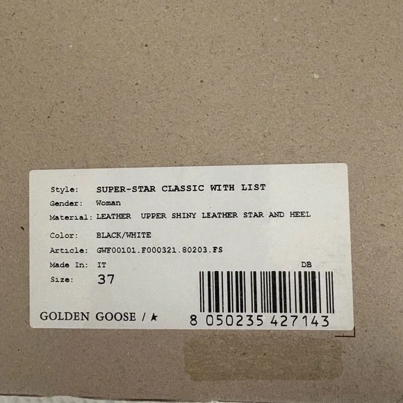 Golden Goose Black and White Superstar Sneakers - Picture 6 of 8